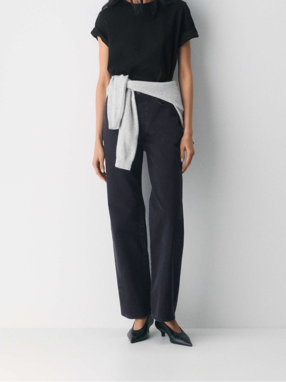 Denim Forum The Farrah Hi-rise Jean wide leg in Black eyeliner new with tags 27